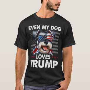 Schnauzer Zelfs mijn hond houdt van Trump Grappig T-shirt