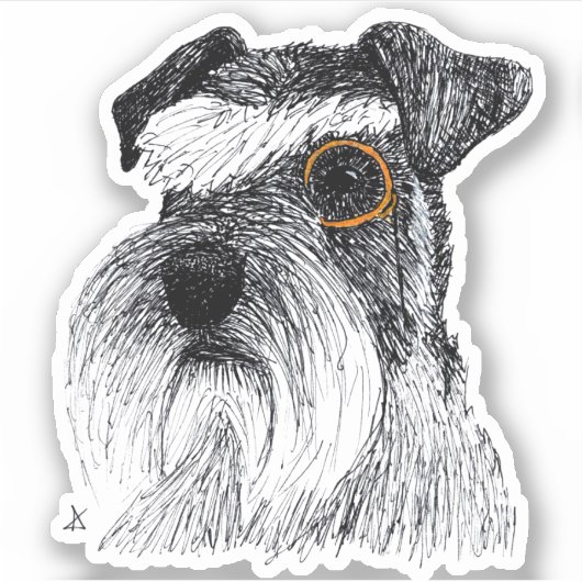 schnauzermonocle sticker (Voorkant)