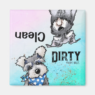 Schnauzers Clean Dirty Lave-vaisselle Magnet