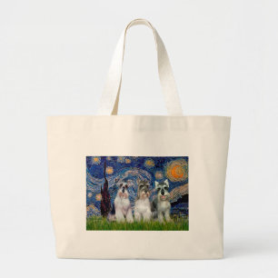 Schnauzers (drie) - De sterrennacht Grote Tote Bag