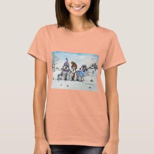 Schnauzers in de winter t-shirt