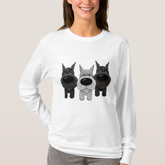 Schnauzers - Uitzicht Nose en Butt T-shirt (Voorkant)