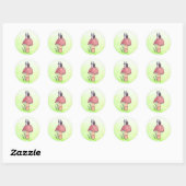 Schnecke mit Pilz Ronde Sticker (Vel)