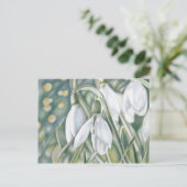 Schneeglöckchen - Farbstiftzeichnung Briefkaart (Staand voorkant)