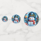 Schneemann mit Weihnachtsdeko -  Confetti (Achterkanten)