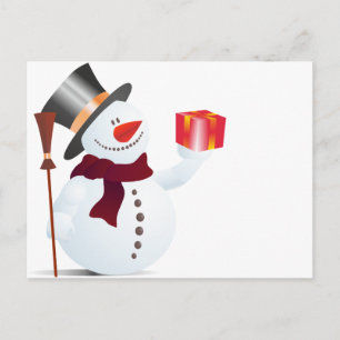 Schneemann / Snowman voor Kerstmis / X-mas Feestdagenkaart