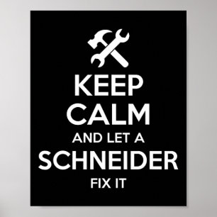 Schneider Funny Achternaam Verjaardag Family Tree Poster