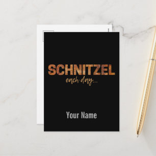 Schnitzel Elke Dag Grappige Cutlet Escalope Ontwer Feestdagenkaart