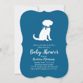 Schnole Dog Baby shower Boy Blue Kaart (Voorkant)