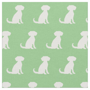 Schnole Dog Silhouette Pet Sage Green Stof