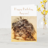 Schnoodle Anniversaire Carte pliante (Fleur jaune)