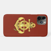 Schoel-/ankerbaksteen/goud van het zeeschip Case-Mate iPhone case (Achterkant (horizontaal))