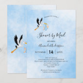 Schoel per post-ooievaar blauwe hemel kaart (Voorkant / Achterkant)