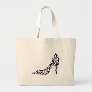 schoen met verschillende schoenssilhouettes grote tote bag