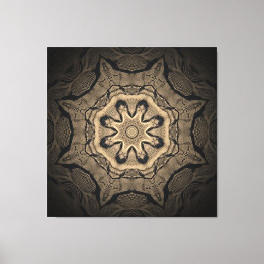 Schoenafdrukken in het Zand Mandala Canvas Afdruk (Voorkant)
