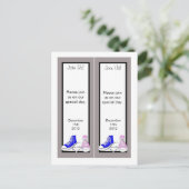 Schoenen Blauw/Roze Bewaar de datum Bladwijzer Aankondigingskaart (Staand voorkant)