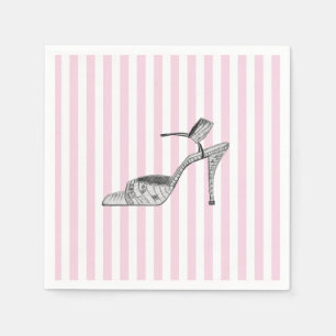 Schoenen Illustratie Mode Roze Streep Servet