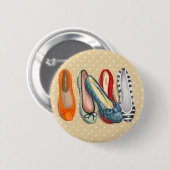 Schoenen - kleine slippers ronde button 5,7 cm (Voorkant /achterkant)