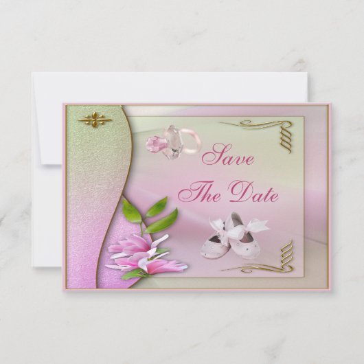 Schoenen, Pacifier en Magnolia sparen de Datum Sho Save The Date (Voorkant)