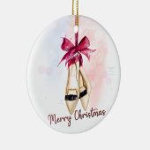 Schoenen voor kerstversiering keramisch ornament (Rechts)