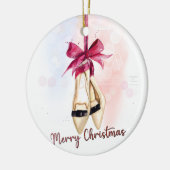 Schoenen voor kerstversiering keramisch ornament (Links)