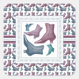 schoenenwinkel, schoenenliefhebber  Victoriaans la Vierkante Sticker