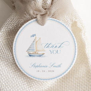 Schoener Zeilboot Jongen Baby Shower Favor Tags Bedankjes Labels