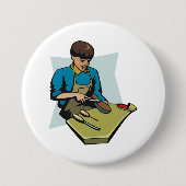 Schoenreparatie Cobbler  schoenmaker Ronde Button 7,6 Cm (Voorkant)