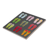 Schoensschoenen kleurige zomerse teenslippers tegeltje (Zijkant)