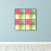 Schoenveters roze en groen mode kunst canvas afdruk (Insitu (Houten vloer))