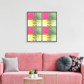 Schoenveters roze en groen mode kunst canvas afdruk (Insitu (Woonkamer))