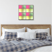 Schoenveters roze en groen mode kunst canvas afdruk (Insitu (Slaapkamer))