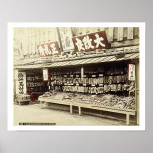 Schoenwinkel in Kyoto, c.1890 (foto met handkleur) Poster