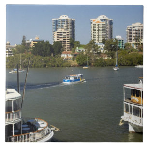 Schoepradboten, Brisbane rivier, Brisbane, Tegeltje