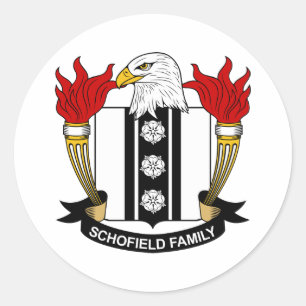 Schofield Family Crest Ronde Sticker