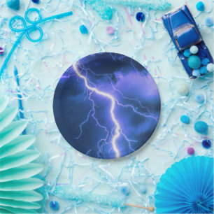 Schokbestendige blikseminslag papieren bordje