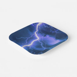 Schokbestendige blikseminslag papieren bordje