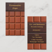 Schokolade - Visitenkartenvorlage Visitekaartje (Voorkant / Achterkant)