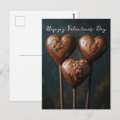 Schokoladen Cake Pops Herzen Valentinstag Briefkaart (Voorkant / Achterkant)