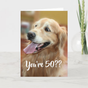 Schokte Golden Retriever Dog 50th Birthday Kaart