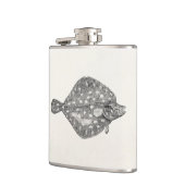 schol, platte vis, blanco, Sjabloon Heupfles (Links)