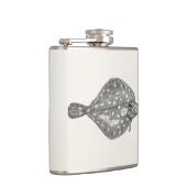 schol, platte vis, blanco, Sjabloon Heupfles (Rechts)