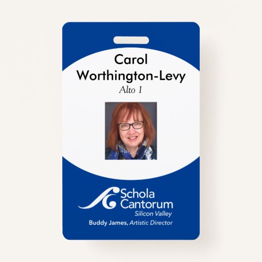 Schola Cantorum Silicon Valley Member label + lany Badge (Voorkant)