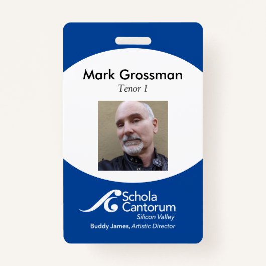 Schola Cantorum Silicon Valley Member label + lany Badge (Voorkant)