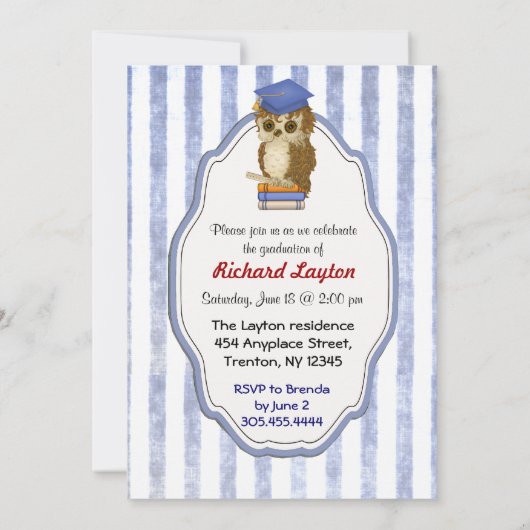 Scholar Owl - Afstuderen Uitnodiging (Achterkant)