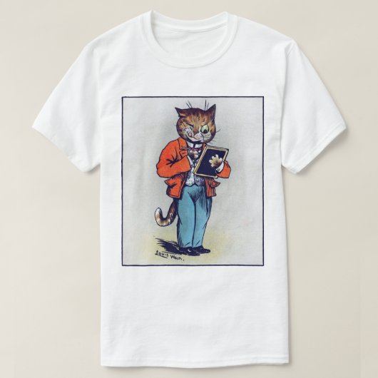 Scholarly Cat, Louis Wain T-shirt (Design voorkant)
