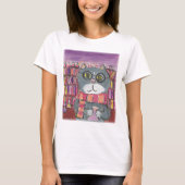 Scholarly Magical Potions Cat Folk Art T-shirt (Voorkant)