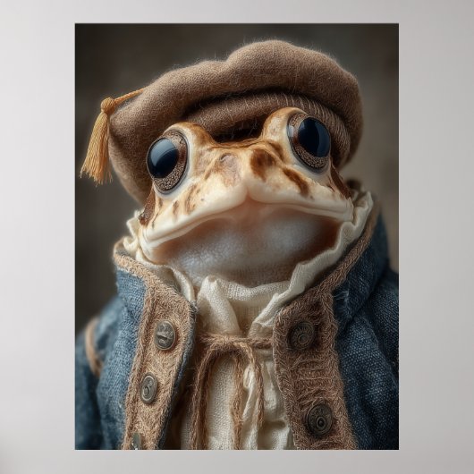 Scholarly Toad in  kleding Poster (Voorkant)