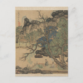 Scholars in een tuin van Chen Hongshou Briefkaart