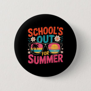 Scholen sluiten voor de zomer leraren laatste scho ronde button 5,7 cm